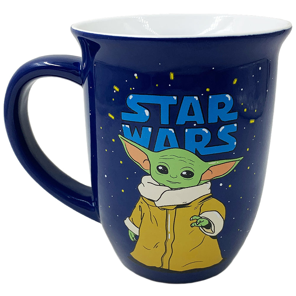 Silver Buffalo Star Wars The Mandalorian The Child Baby Yoda Grogu Protect  Attack Snack Ceramic Coffee Mug, 20-Ounces