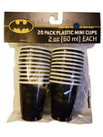 Batman Logo 20 Pack Plastic Mini Cups 2 oz BPA Free