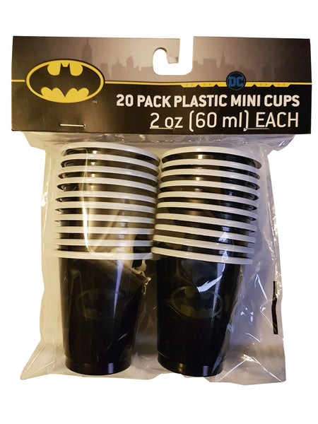 Batman Logo 20 Pack Plastic Mini Cups 2 oz BPA Free