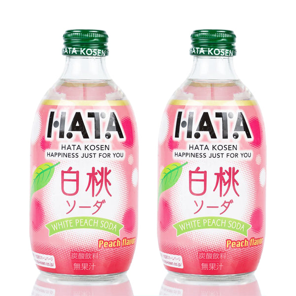 Hata White Peach Flavor Soda 10 fl oz